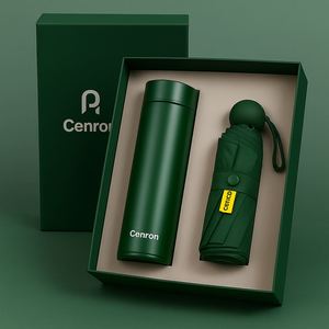 Kit cadeau exécutif : Bouteille d'eau isotherme et parapluie automatique fabriqués en Chine - Product Image 3