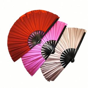 Portable Shining Kungfu Hand <b>Fan</b> 13inch Traditional Folk Art Bamboo <b>Fan</b> Carved Painted for Home Decoration or Business Gift - Product Image 1