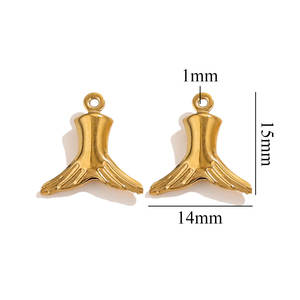 Impermeable PVD chapado en oro DIY encanto pendientes estrella de cinco puntas Luna colgante de acero inoxidable fabricación de joyas cristianas religiosas - Product Image 4