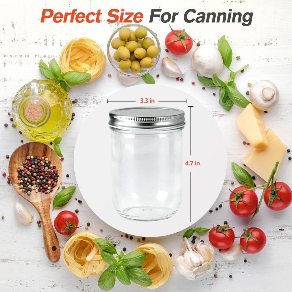 Custom package Mason Jars 16 OZ with Airtight lid Glass Canning Mason Jars