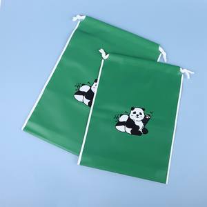 Vêtements pour enfants motif panda vert du fabricant, serviettes givrées en PE mignonnes, vêtements de protection solaire à manches courtes, sac d'emballage à cordon - Product Image 4