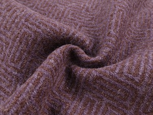 Nhập khẩu màu tím nâu xương cá lưới retro hình học vải len, vải len, áo khoác, áo gió vải DIY - Product Image 5