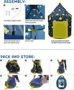 Tente de jeu pour enfants, <span class=keywords><strong>château</strong></span> de princesse pliable, tissu doux, portable, cadeau, maison de jeu, tente de <span class=keywords><strong>château</strong></span> pour enfants - Product Image 5