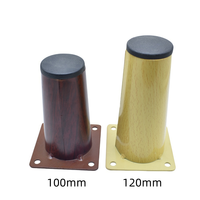 Vente en gros de table à manger ronde en métal en bois de noyer de 100mm Pieds à base en métal