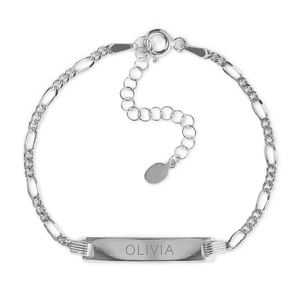 Brazalete de Plata de Ley 925 con Grabado Personalizado, Cadena <span class=keywords><strong>Figaro</strong></span> - Product Image 5