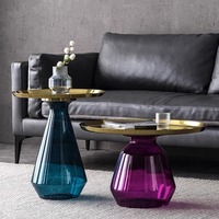 Table basse de luxe en verre transparent, design nordique moderne, meuble de salon, table d'appoint et de coin mobile multifonctionnelle