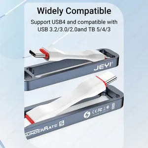 Câble Type C court et stockable JEYI 80 Gbps PD240W pour iPhone Samsung OnePlus <span class=keywords><strong>Sony</strong></span>, compatible avec la charge rapide Thunderbolt 5/4/3 - Product Image 3