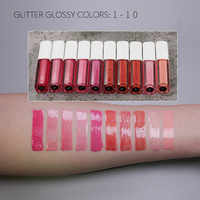 Sampel Lip Gloss Mini 1.5ML untuk Pengujian Tanpa Logo, Lip Gloss Berkilau dan Lipstik Matte serta Set Sampel Lip Gloss Laris