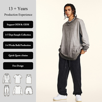 Camisetas de Manga Larga Oversize de Algodón 100% de 250GSM con Efecto Vintage Lavado a la Piedra y Teñido en Degradado de Dos Tonos, Estilo High Street