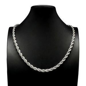 Nuova Collana alla Moda Madonna in Argento Sterling S925 con Catena a Corda e Moissanite, Certificata Placcata Oro/Argento/Oro Rosa, Stile Hip Hop - Product Image 4