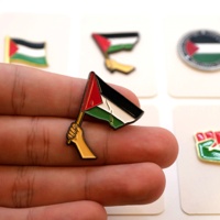 Ensemble d'épingles en émail électroplaqué gravées modernes avec carte du drapeau palestinien, badges personnalisés avec l'emblème national palestinien pour sacs et vêtements
