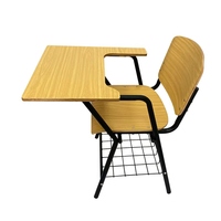 Meubles scolaires modernes, durables et écologiques, chaise et bureau pour étudiants avec tablette d'écriture, cadre en métal, pieds pivotants