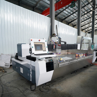 Centre d'usinage CNC de haute précision avec fixation automatique par ventouse, capacité de 3 verres de 19 mm d'épaisseur, machine de traitement du verre