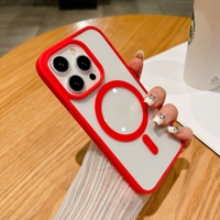 Coque de téléphone magnétique en silicone style macaron, transparente, résistante aux chutes, pour iPhone 15 et 17, avec protection thermocollée – Nouveauté !