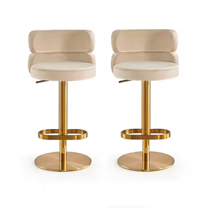 Chaise de bar moderne en métal doré et cuir, mobilier de luxe pour salle à manger – Offre Spéciale - Product Image 1