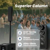 Précision Pro Audio AC49-MK2 1000W 12 pouces Woofer Système de sonorisation audio professionnel Haut-parleur de colonne alimenté par réseau actif en bois