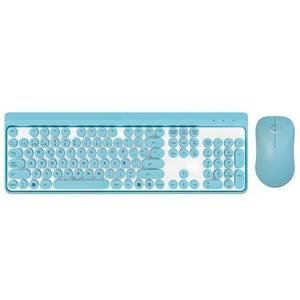 Combo de teclado + ratón inalámbrico - set ergonómico con conexión inalámbrica, diseño azul, incluye teclado y ratón con respuesta. - Product Image 1
