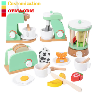 Mini giocattolo in <span class=keywords><strong>legno</strong></span> per bambini giochi <span class=keywords><strong>cucina</strong></span> artificiale e cibo tra cui macchina per il caffè e spremiagrumi modelli confezionati in scatola - Product Image 2