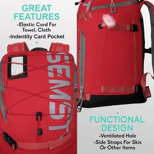Sac à skis gratuit, sac à skis 65L, sac à dos pour skis, sac à skis imperméable 1680D pour skis, snowboard et accessoires - Product Image 3