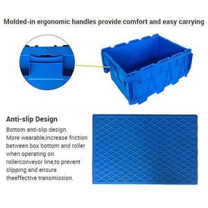 Bacs de rangement en plastique avec couvercles, robustes, durables et empilables, dotés d'un couvercle à rabat et d'une grande capacité - Product Image 5