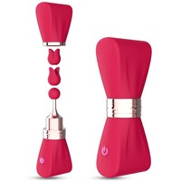 Schmetterlingsförmiger 4-in-1 Vibrator 10 Modi Präziser Klitoris-G-Punkt-Stimulator Mini-Bullet 3 Silikonköpfe USB-Aufladbar Erwachsenen-Sexspielzeug