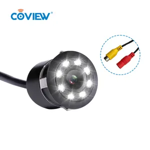 كاميرا مراقبة خلفية بإضاءة LED من Coview موديل سيارة ليلية عالمية مضادة للماء مزودة بعدد 8 مصابيح كاميرا عكسية للسيارة مزودة بكابل