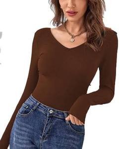 Camisetas de Manga Larga para Mujer, Camisetas Básicas Suaves, Tops Casuales de Verano, Ropa Moderna para el Día a Día - Product Image 6