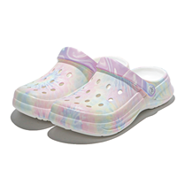 Sabots en EVA tie-dye métalliques tendance pour femmes et hommes, chaussures de jardin antidérapantes, mules légères à enfiler, vente en gros, sabots de plage personnalisés pour l'été