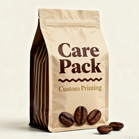 Vente en gros pochettes composables pour café à fond plat emballage de thé en PE à fond quadruple sac de café avec valve