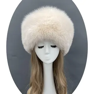 Wholesale price winter women thick real fox fur hat fashion warm adult luxury russian fur hat