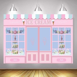 7x5FT Glace Crème Toile De <span class=keywords><strong>Fond</strong></span> du Parti Mignon Rose Photo <span class=keywords><strong>Studio</strong></span> Salon Porte Fenêtre Gâteau Princesse Fête D'anniversaire Bannière Papier Peint - Product Image 3