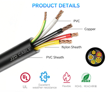 JZD UL1277 UL Listed 600V 10/3 10/4 Copper Conductor PVC+Nylon Insulation 3+1 Core 4+1 Core Type TC-ER Tray Control Power Cable