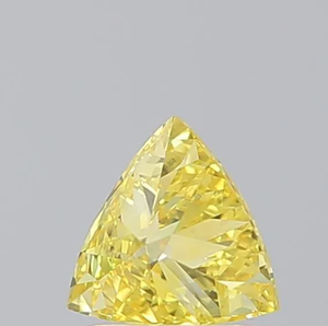 พลอยสังเคราะห์สีเหลืองเพชรสำหรับปลูกในห้องปฏิบัติการขนาด1กะรัตได้รับการรับรองจากการตัดทรงสามเหลี่ยมอัญมณีหลวมที่ตัดได้อย่างดีเยี่ยม - Product Image 5