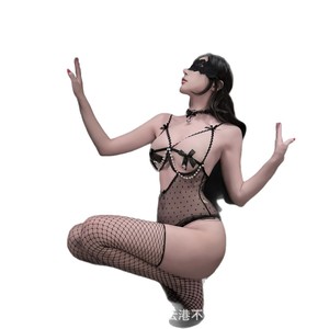 Sexy lace bodysuit with delicate bells, perfect for late-night lingerie, no need to remove, pure and alluring, no need to take - Product Image 3