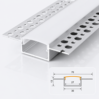 Profilé LED encastré sans cadre pour cloison sèche, en aluminium, à extrusion intégrée, pour éclairage de plafond résidentiel et commercial (vente en gros)