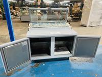 Réfrigérateur de Comptoir Commercial VanSenk pour Restaurant, Longueur 1800mm, Double Porte, Électrique, Sans Givre, 0-4°C, Comptoir de Préparation Pizza et Salades