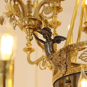 Jewellerytop Grande Taille Hôtel Lobby Villa <span class=keywords><strong>Baroque</strong></span> Palais Victorien De Luxe Pendentif Lumière Antique En Laiton Bougie <span class=keywords><strong>Lustre</strong></span> - Product Image 5