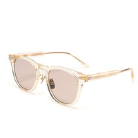 Nouvelles lunettes de soleil rétro haut de gamme, protection UV, verres orange doré, montures en acétate pour hommes et femmes, logo personnalisé, lunettes de soleil de conduite