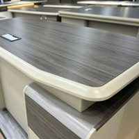 Scrivania Direzionale Moderna di Lusso in Legno con Mobile Contenitore per Ufficio