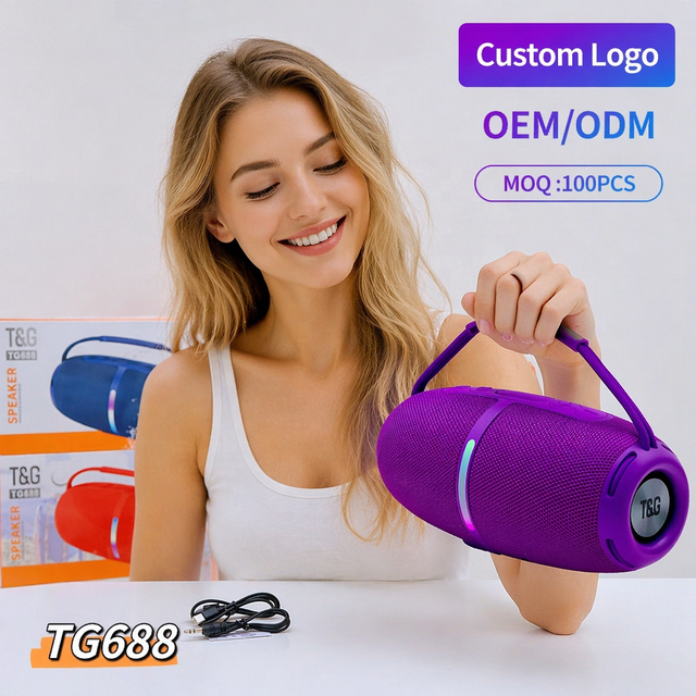OEM T&G TG686 Portable Outdoor RGB LED BT Sports Waterproof Subwoofer Blue Tooth TF Card Speakers for Mobile Phone Outdoor Use