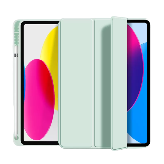 QY iPad 10.9-Inch Air4/Air5 Tablet TPU+Leather Anti-Fall Protective Case with Pen Slot Multi Colors
