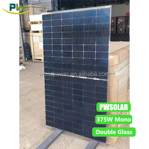 แผงโซลาร์เซลล์ราคาประหยัด 375W-500W แบบสองหน้า HJT กระจกสองชั้น โมโนโซลาร์ ประสิทธิภาพ 20.4% BIPV/กระเบื้องหลังคาโซลาร์เซลล์ โฟโตโวลตาอิก PWDG375Wp-120 - Product Image 2