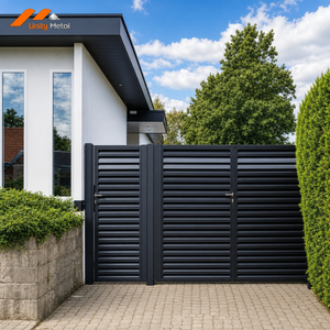 Portail à persiennes réglables en aluminium noir pour l'intimité du jardin, idéal pour les projets de cour extérieure - Vente en gros - Product Image 2