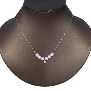 Chaîne de pull 45 cm en argent S925 avec pendentif en forme de fleur de perle d'eau douce Aurora de qualité 5A, 5-6 mm, blanc, vente en gros Luoluotong - Product Image 5