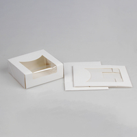 Boîte à pâtisserie en papier kraft jetable avec fenêtre, personnalisable avec logo imprimé, pour desserts, biscuits, boulangerie, emballage alimentaire à emporter