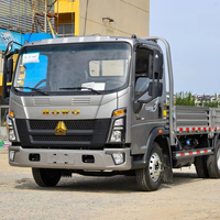 Camion à plateau plat léger HOWO 4X2 150HP, cuve de chargement 4200x2050x400mm, 6 roues, pour le transport de chantier et logistique