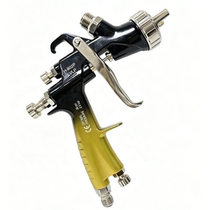 Pistolet de pulvérisation ROKO H-902 Or Noir LVLP, pulvérisateur de peinture à air comprimé OEM, buse de <span class=keywords><strong>1</strong></span>,3 mm, gobelet de 600 ml, alliage d'aluminium - Product Image 5