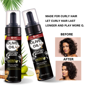 <span class=keywords><strong>Mousse</strong></span> <span class=keywords><strong>coiffante</strong></span> 258 ml à tenue forte, sans parfum, à l'huile de coco, en bouteille noire, pour perruques, contrôle des frisottis et volume, marque privée - Product Image 3