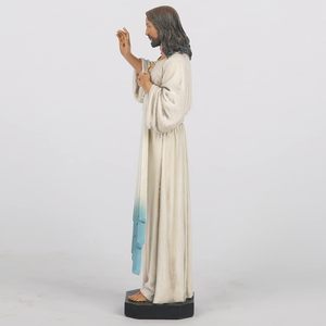 Statue du Cœur Sacré de Jésus <span class=keywords><strong>Christ</strong></span> en Résine Catholique Peinte à la Main, Cadeau Religieux pour Mère et Père - Product Image 4