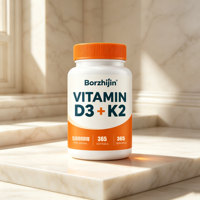 Vegan Vitamin D3 50000 IU K2 Yumuşak Kapsüller Kemik Diş Bağışıklık Kardiyovasküler Sağlık Desteği Bitkisel Takviyeler OEM